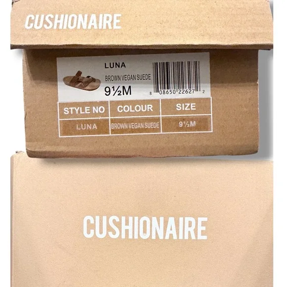 Cushionaire Luna Brown Vegan Suede Cork Footbed Sandal Womens 9.5M NEW - Picture 3 of 10